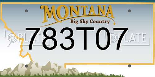 783T07 Montana License Plate