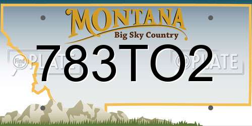 783TO2 Montana License Plate