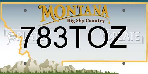 783TOZ Montana License Plate