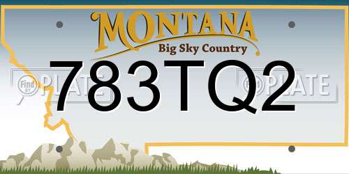 783TQ2 Montana License Plate
