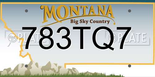 783TQ7 Montana License Plate