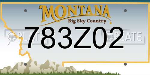 783Z02 Montana License Plate