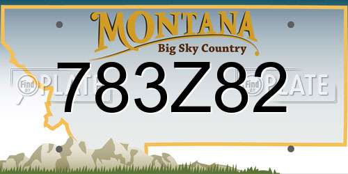 783Z82 Montana License Plate