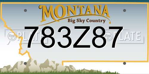 783Z87 Montana License Plate