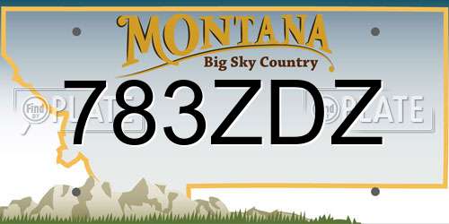 783ZDZ Montana License Plate