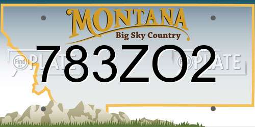 783ZO2 Montana License Plate