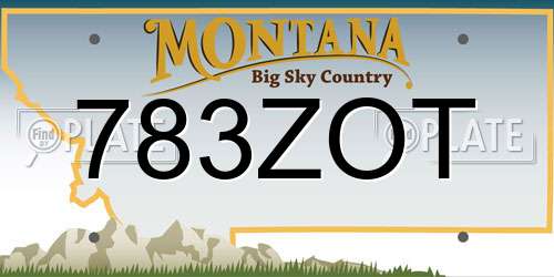 783ZOT Montana License Plate