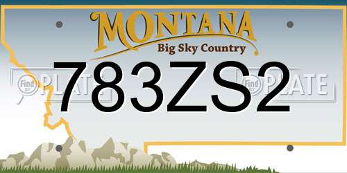 783ZS2 Montana License Plate