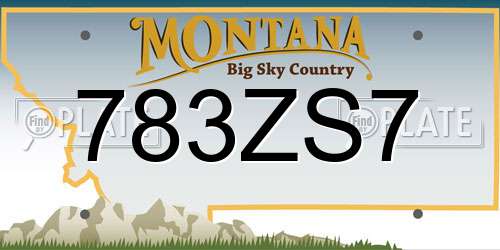 783ZS7 Montana License Plate