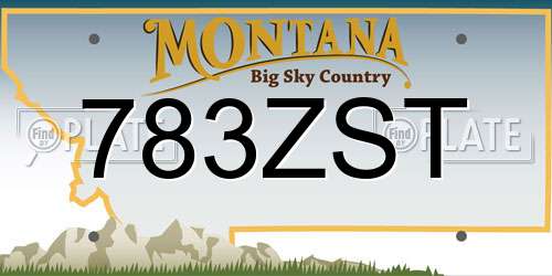 783ZST Montana License Plate