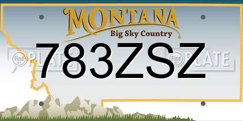 783ZSZ Montana License Plate