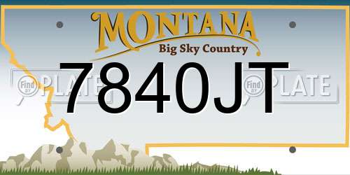7840JT Montana License Plate