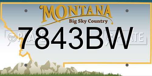 7843BW Montana License Plate