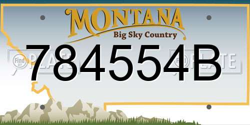 784554B Montana License Plate