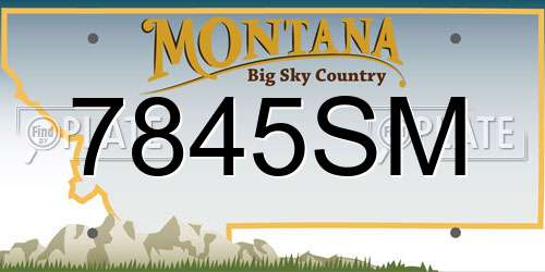 7845SM Montana License Plate