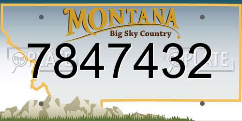 7847432 Montana License Plate