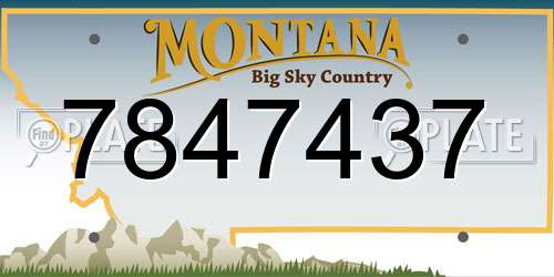 7847437 Montana License Plate