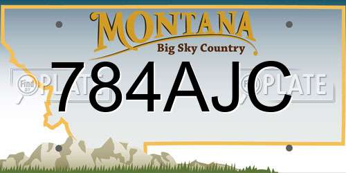 784AJC Montana License Plate