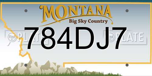 784DJ7 Montana License Plate