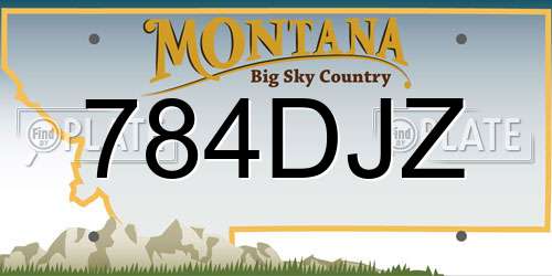 784DJZ Montana License Plate