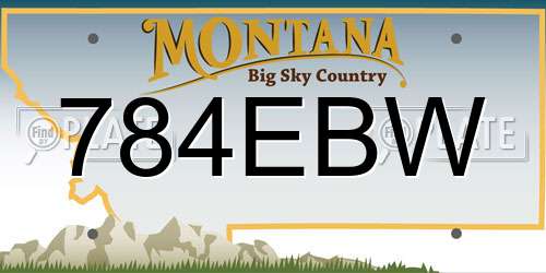 784EBW Montana License Plate
