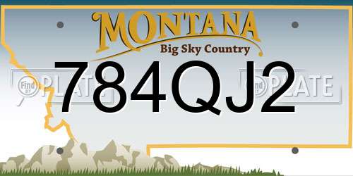 784QJ2 Montana License Plate