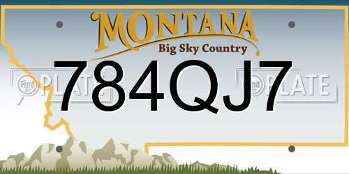 784QJ7 Montana License Plate