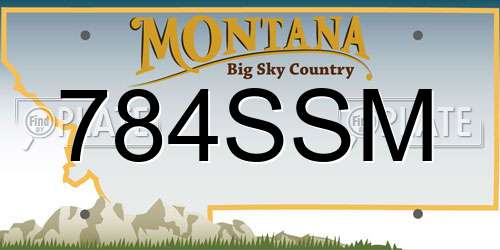 784SSM Montana License Plate