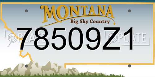 78509Z1 Montana License Plate