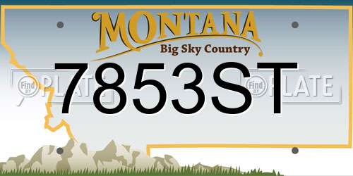 7853ST Montana License Plate