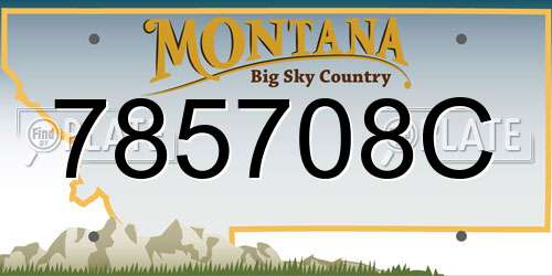 785708C Montana License Plate