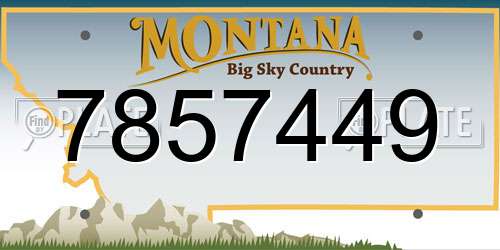 7857449 Montana License Plate