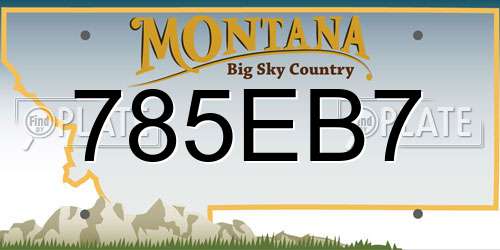 785EB7 Montana License Plate