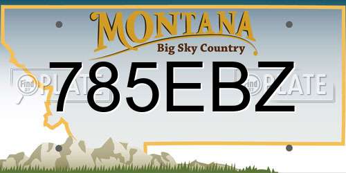 785EBZ Montana License Plate