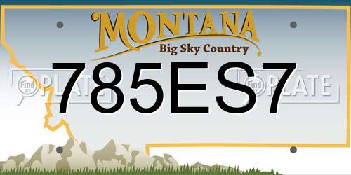 785ES7 Montana License Plate