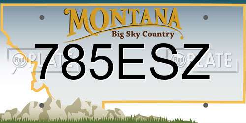 785ESZ Montana License Plate