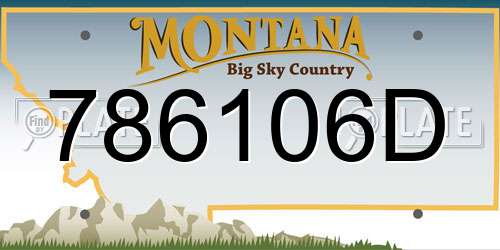 786106D Montana License Plate