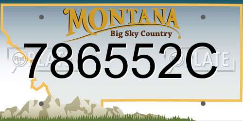 786552C Montana License Plate