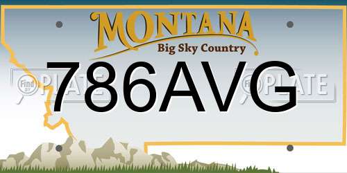 786AVG Montana License Plate
