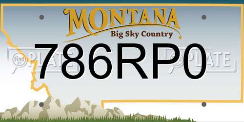 786RP0 Montana License Plate