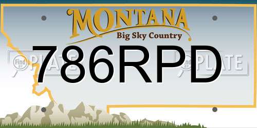786RPD Montana License Plate