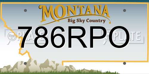 786RPO Montana License Plate