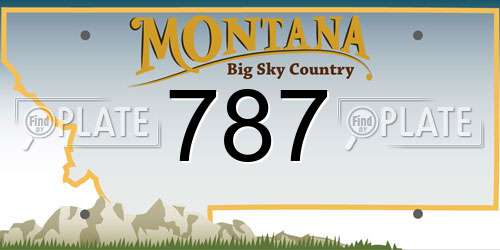 787 Montana License Plate