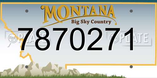 7870271 Montana License Plate