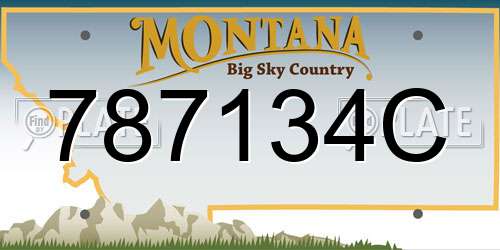 787134C Montana License Plate