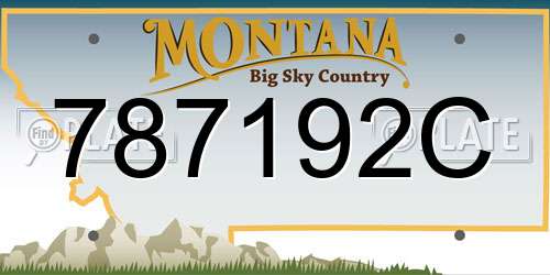 787192C Montana License Plate