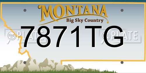 7871TG Montana License Plate