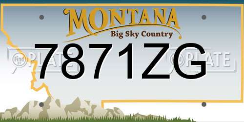 7871ZG Montana License Plate