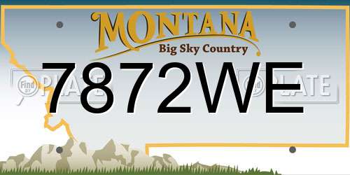 7872WE Montana License Plate