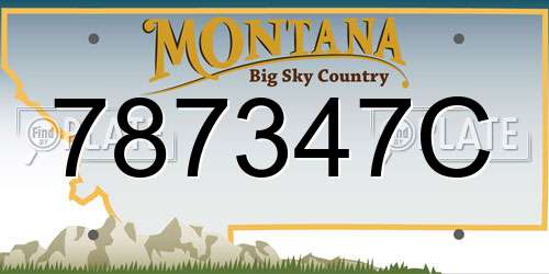 787347C Montana License Plate